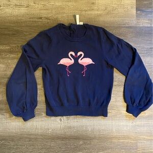 Pink Flamingo Navy Blue Sweater